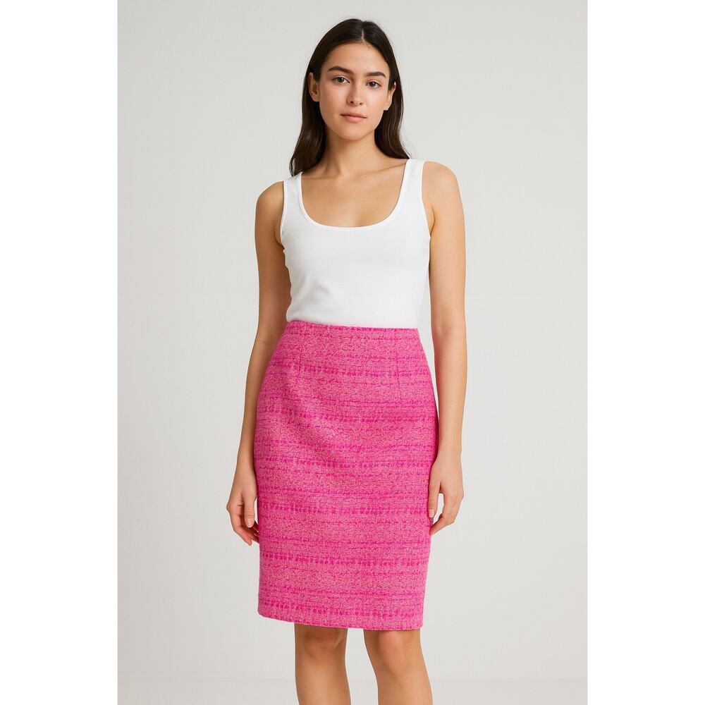Giambattista Valli Pink Tweed Pencil Skirt size Small Preppy Chic